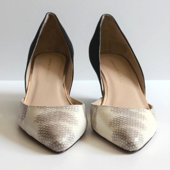 NWOT Loeffler Randall | 'Rae D'Orsay' Snakeskin & Suede Wedge Heels 7 + Dust Bag - Picture 6 of 16